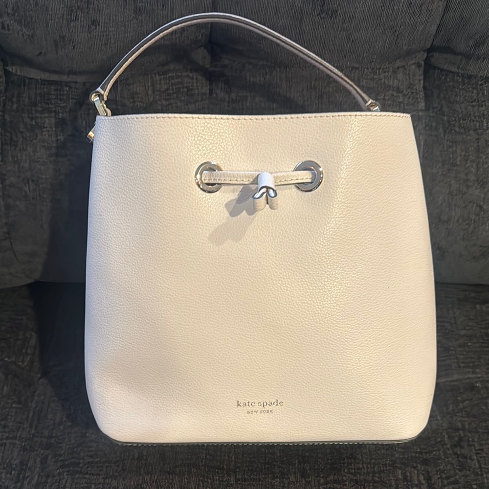 Kate Spade White Shoulder Bucket Bag